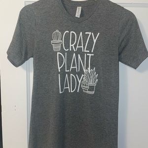 ‘Crazy Plant Lady’ Grey Graphic Tee